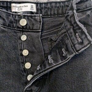 Abercrombie & Fitch Jeans, The Dad High Rise, Curve Love, size 24/00R, black